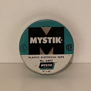 ⭐️ 2 for $10 Vintage mystik adhesive tape tin teal white black